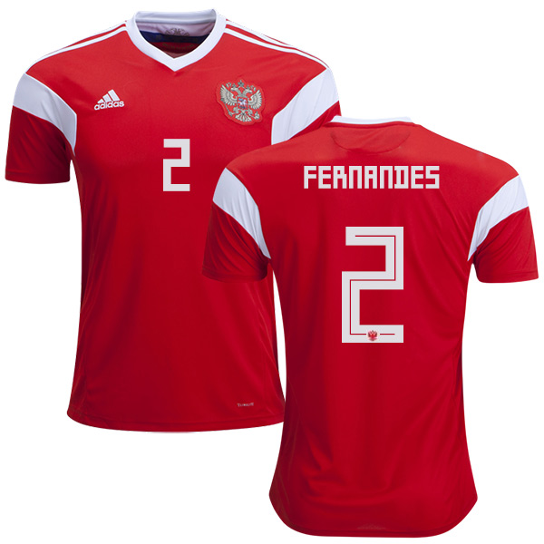 Russia #2 Fernandes Home Soccer Country Jersey